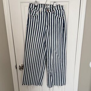 Striped Wide Leg Jeans